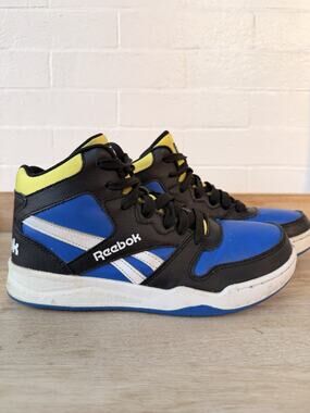 Reebok Mid Top Sneakers US 5.5 Black Blue Yellow Pre-Owned